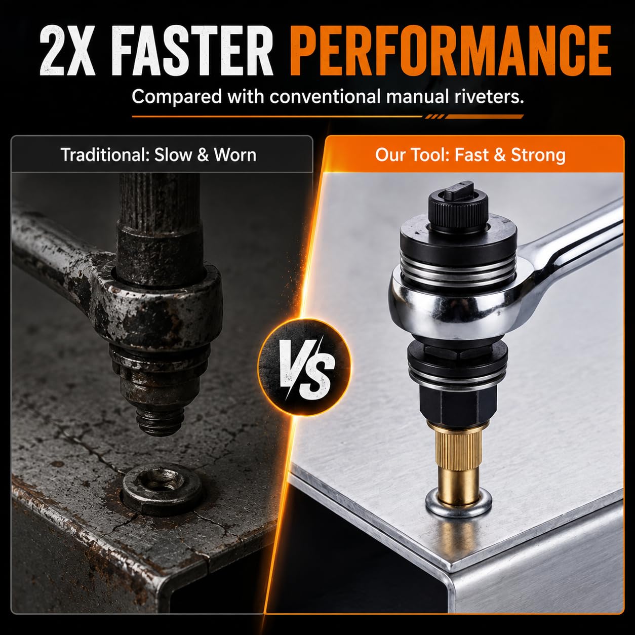 Heavy-Duty Hand Rivet Nut Tool Kit - Fast & Effortless Thread Fastening