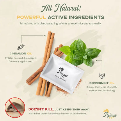 Mouse Repellent Pouches - Peppermint Oil Scent Barrier For Cars & Garages