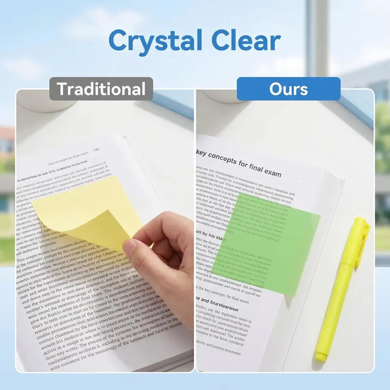 Cute Pull-Out Sticky Notes - Fun Transparent Design For Smarter Notes & Creative Organization