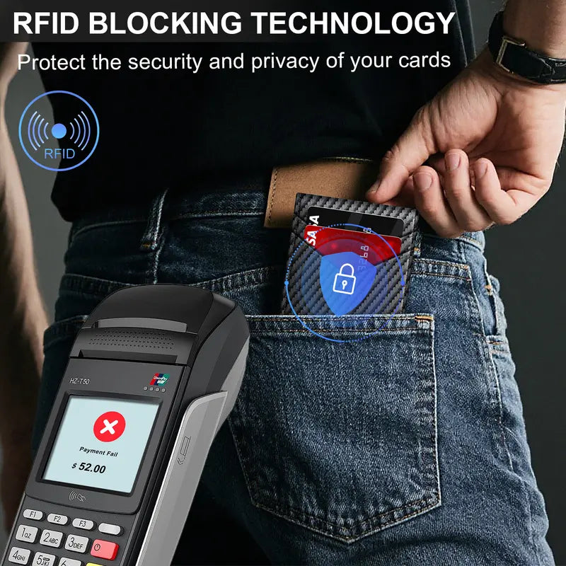Slim RFID Pop-Up Minimalist Leather Wallet for Men