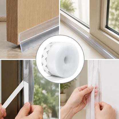 Adhesive Weather Stripping - Peel & Stick Seal for Door & Window Gaps