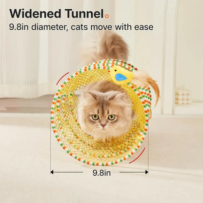 Spiral Cat Tunnel - Springy Feather Play For Active Self-Play