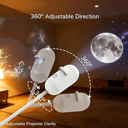 2-in-1 Galaxy Projector Night Light - 12 Projection Scenes For Instant Room Ambiance