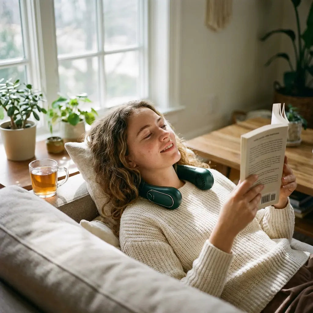 Portable Neck Fan - 5-Speed Hands-Free Cooling For Hot Days