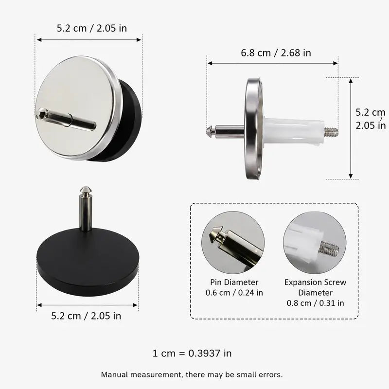 Toilet Seat Expansion Bolts - Top-Mount Lock for a Stable, Wobble-Free Seat