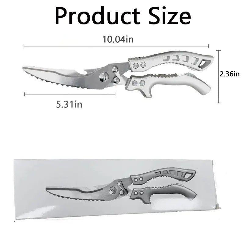 Heavy-Duty Kitchen Shears - Sharp Stainless Steel Blades With Ergonomic Grip For Effortless Food Preparation