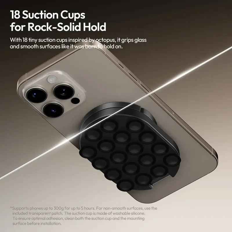 Magnetic Phone Mount - Suction Grip & Adjustable Angles For Hands-Free Filming