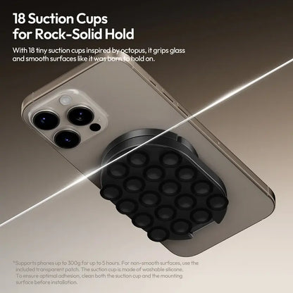 Magnetic Phone Mount - Suction Grip & Adjustable Angles For Hands-Free Filming