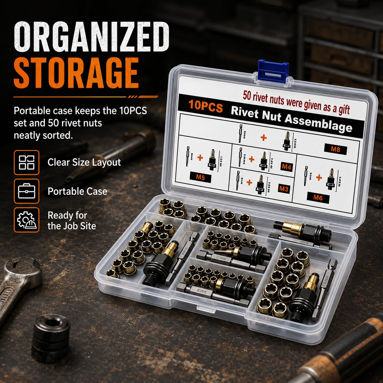 Heavy-Duty Hand Rivet Nut Tool Kit - Fast & Effortless Thread Fastening