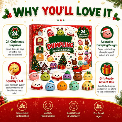 Dumpling Squishy Advent Calendar - 24 Mystery Surprises for a Fun Christmas Countdown
