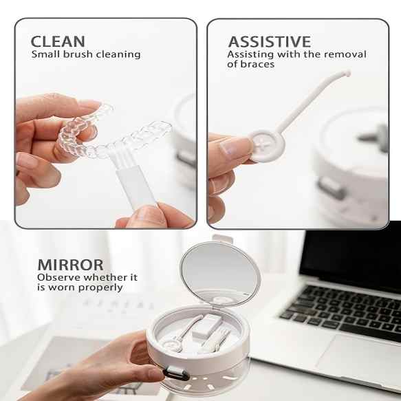 Retainer Cleaning Case - Clean, Soak, Drain & Store in One