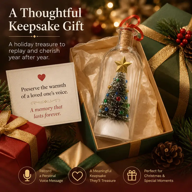 Recordable Christmas Message Bottle Ornament - Save Your Voice For A Meaningful Holiday Keepsake
