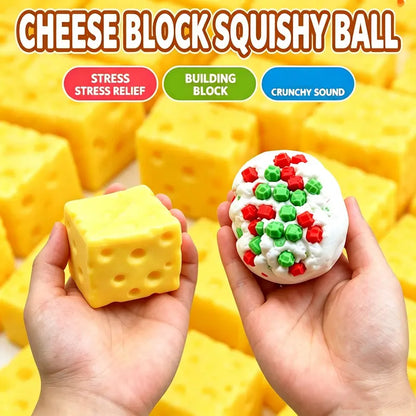 Crunchy ASMR Squishy Set - Block-Filled Sensory Toys for Satisfying Squeeze & Crunch