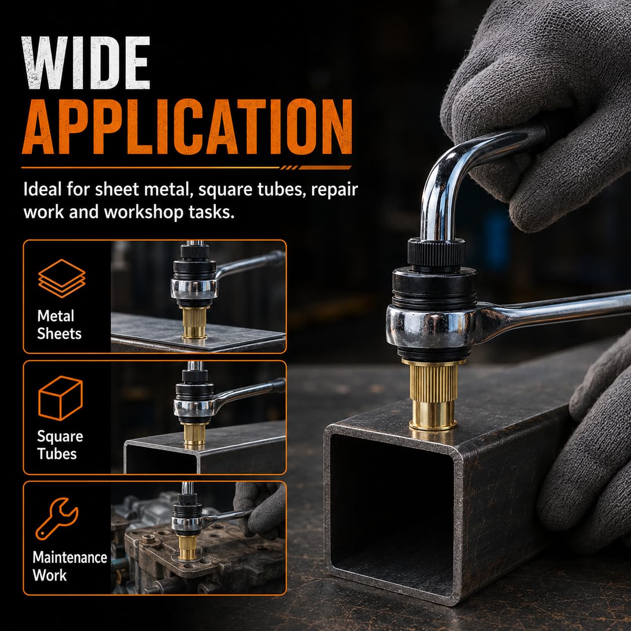 Heavy-Duty Hand Rivet Nut Tool Kit - Fast & Effortless Thread Fastening