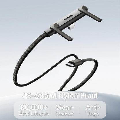 2-in-1 Charging Cable – Built-In Foldable Stand For Hands-Free Charging