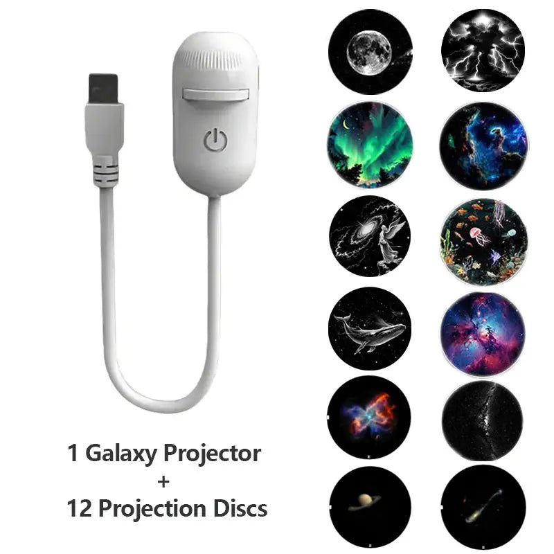 2-in-1 Galaxy Projector Night Light - 12 Projection Scenes For Instant Room Ambiance