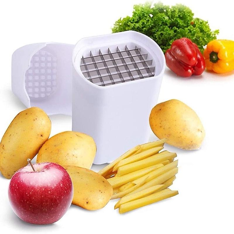 2-in-1 French Fry Cutter - Push-Down Grid Design For Perfect Homemade Fries
