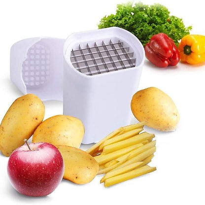 2-in-1 French Fry Cutter - Push-Down Grid Design For Perfect Homemade Fries