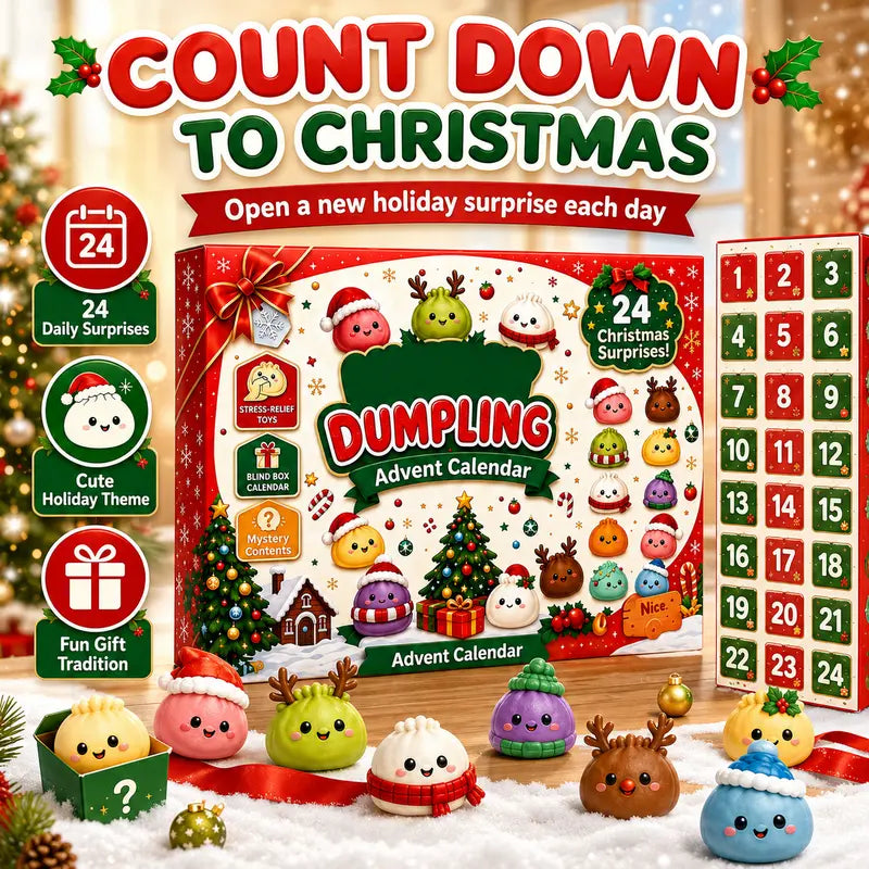 Dumpling Squishy Advent Calendar - 24 Mystery Surprises for a Fun Christmas Countdown