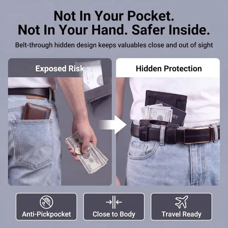 Anti-Theft Passport Pouch - Slim Hidden Storage for Safer Travel