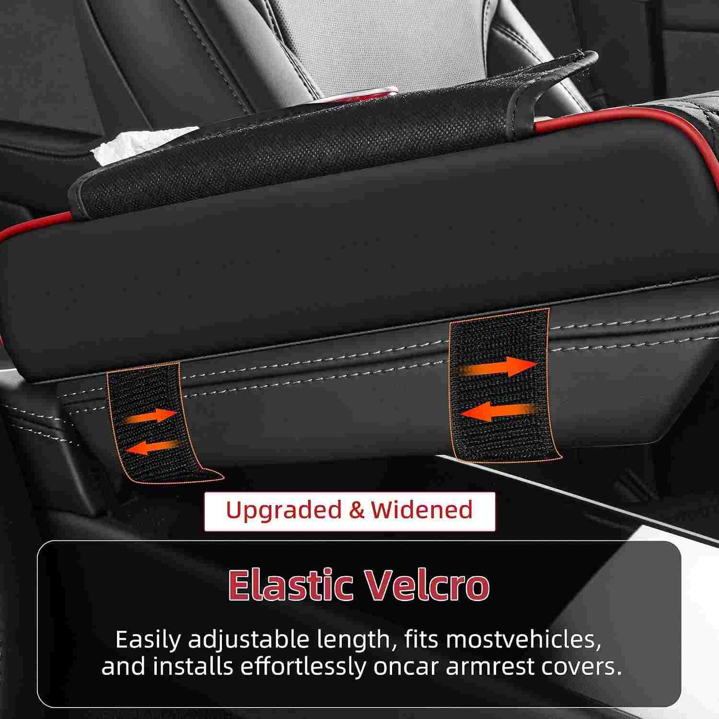 Multifunctional Nappa Leather Car Armrest Storage Pad - 2 Pack per Set