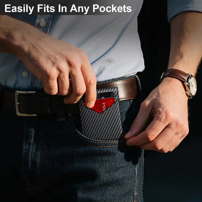 Slim RFID Pop-Up Minimalist Leather Wallet for Men