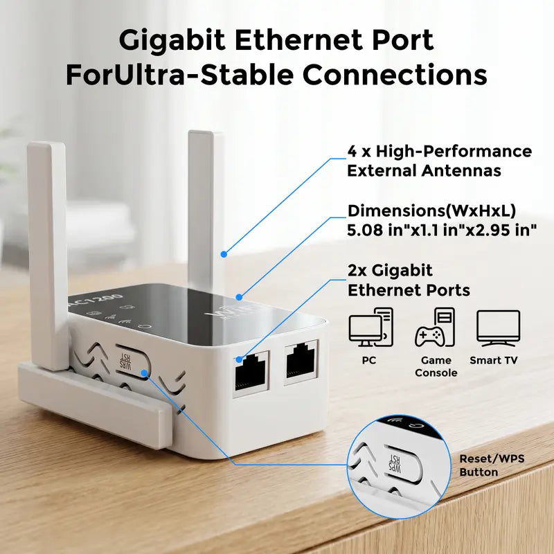 WiFi Extender - Extend Coverage For Fewer Dead Zones