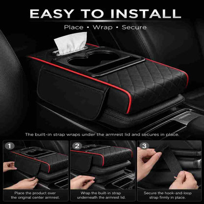 Car Armrest Organizer - 4-in-1 Raised Design For A More Comfortable Drive