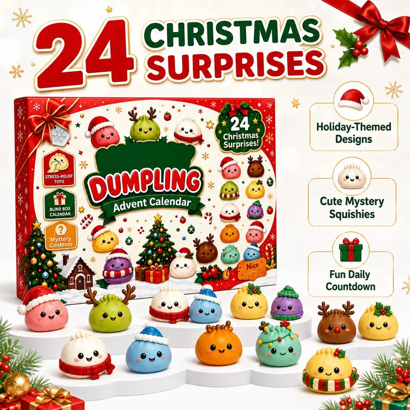 Dumpling Squishy Advent Calendar - 24 Mystery Surprises for a Fun Christmas Countdown