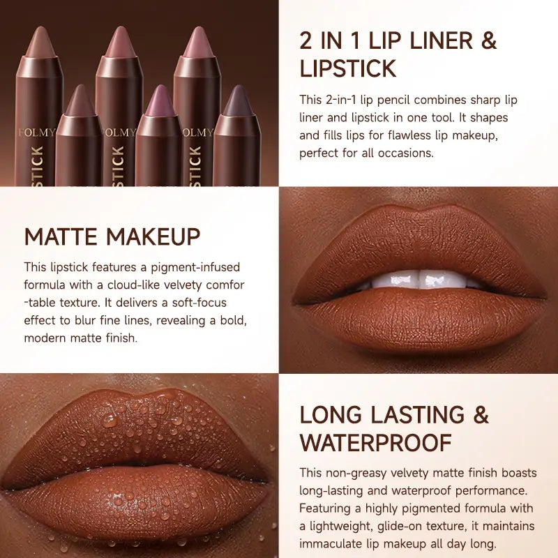 Matte Lipstick Set – 6 Brown Shades For Every Lip Look