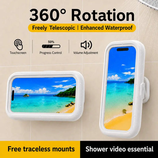 Waterproof Shower Phone Holder for Bathrooms, Adjustable 4-7 in Device Mount | Buy 1 Get 1 Free
