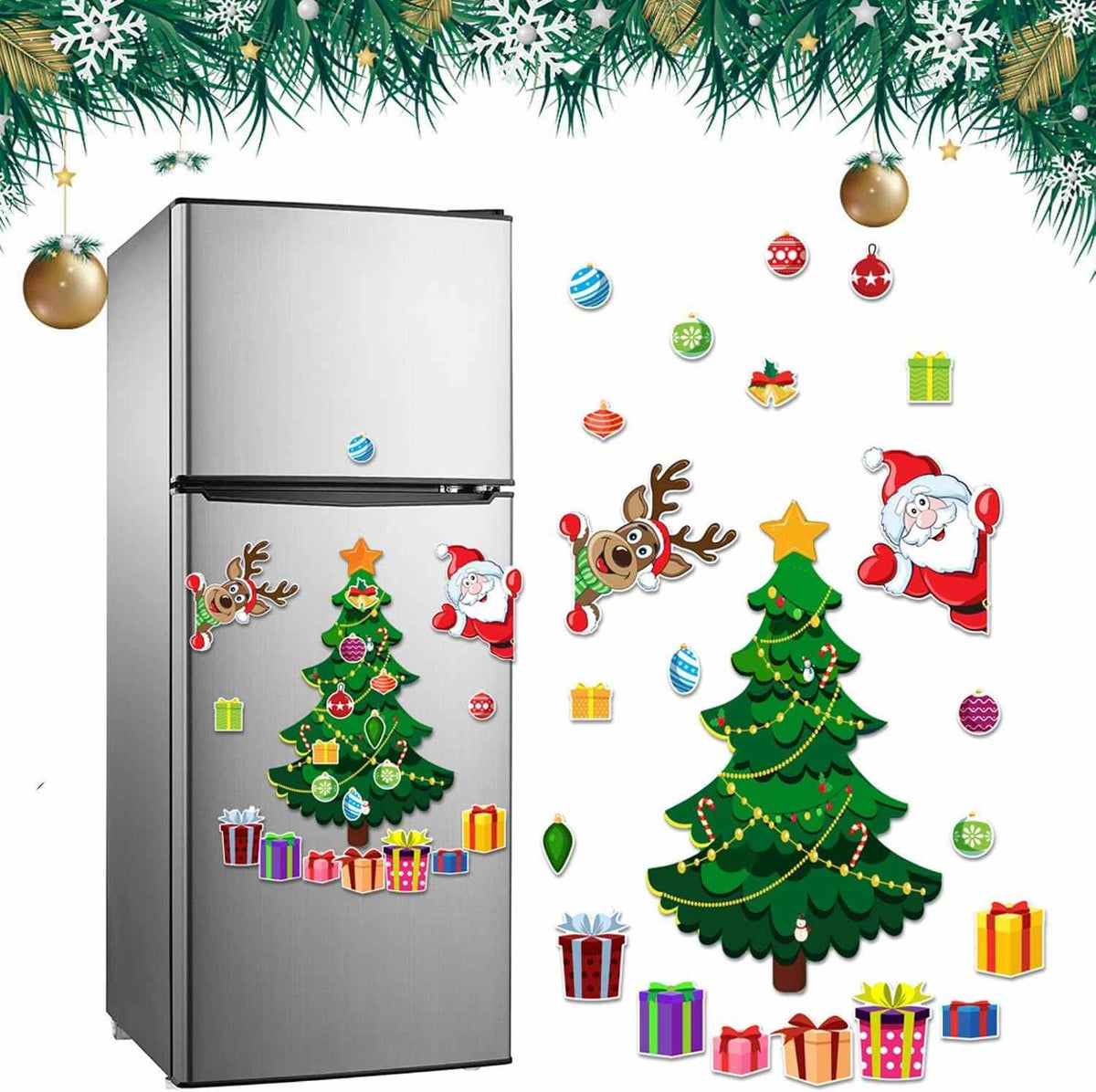 Christmas Refrigerator Magnets,Christmas Tree Magnets for Fridge Stickers Decoration