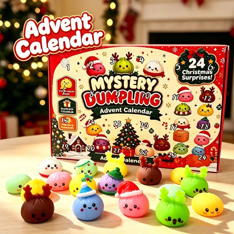 Christmas Mini Squishies Advent Calendar 2026, 24‑Day Dumpling‑Shaped Countdown Calendar