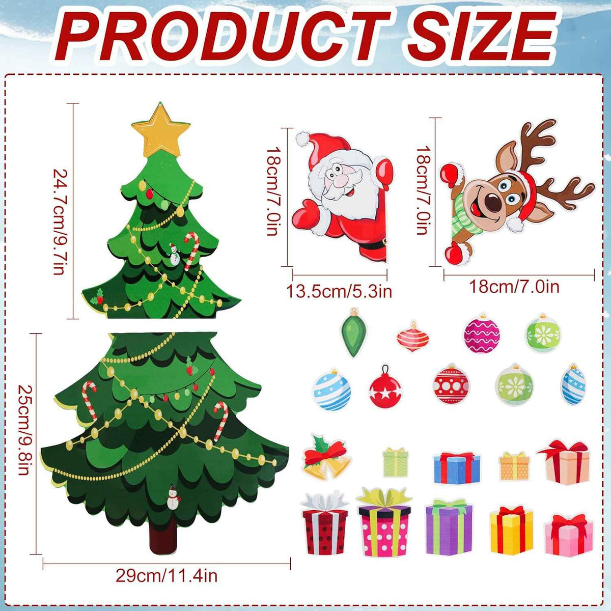 Christmas Refrigerator Magnets,Christmas Tree Magnets for Fridge Stickers Decoration
