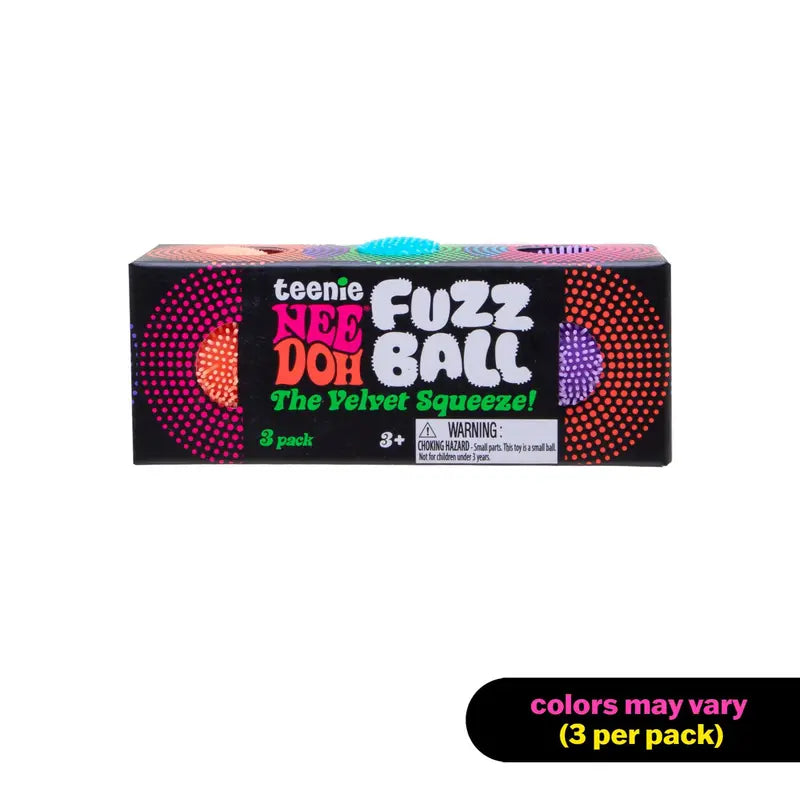 NeeDoh Teenie Fuzz Ball 3-Pack – Sensory Fidget Toy with Velvet Texture | Buy 1 Get 1 Free
