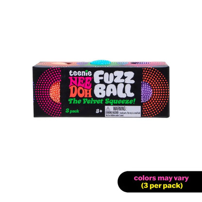 NeeDoh Teenie Fuzz Ball 3-Pack – Sensory Fidget Toy with Velvet Texture | Buy 1 Get 1 Free
