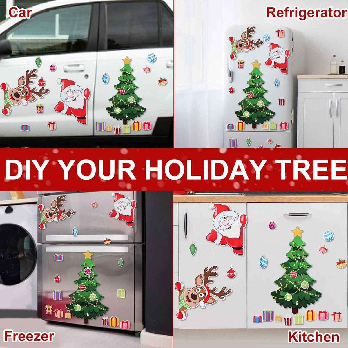 Christmas Refrigerator Magnets,Christmas Tree Magnets for Fridge Stickers Decoration