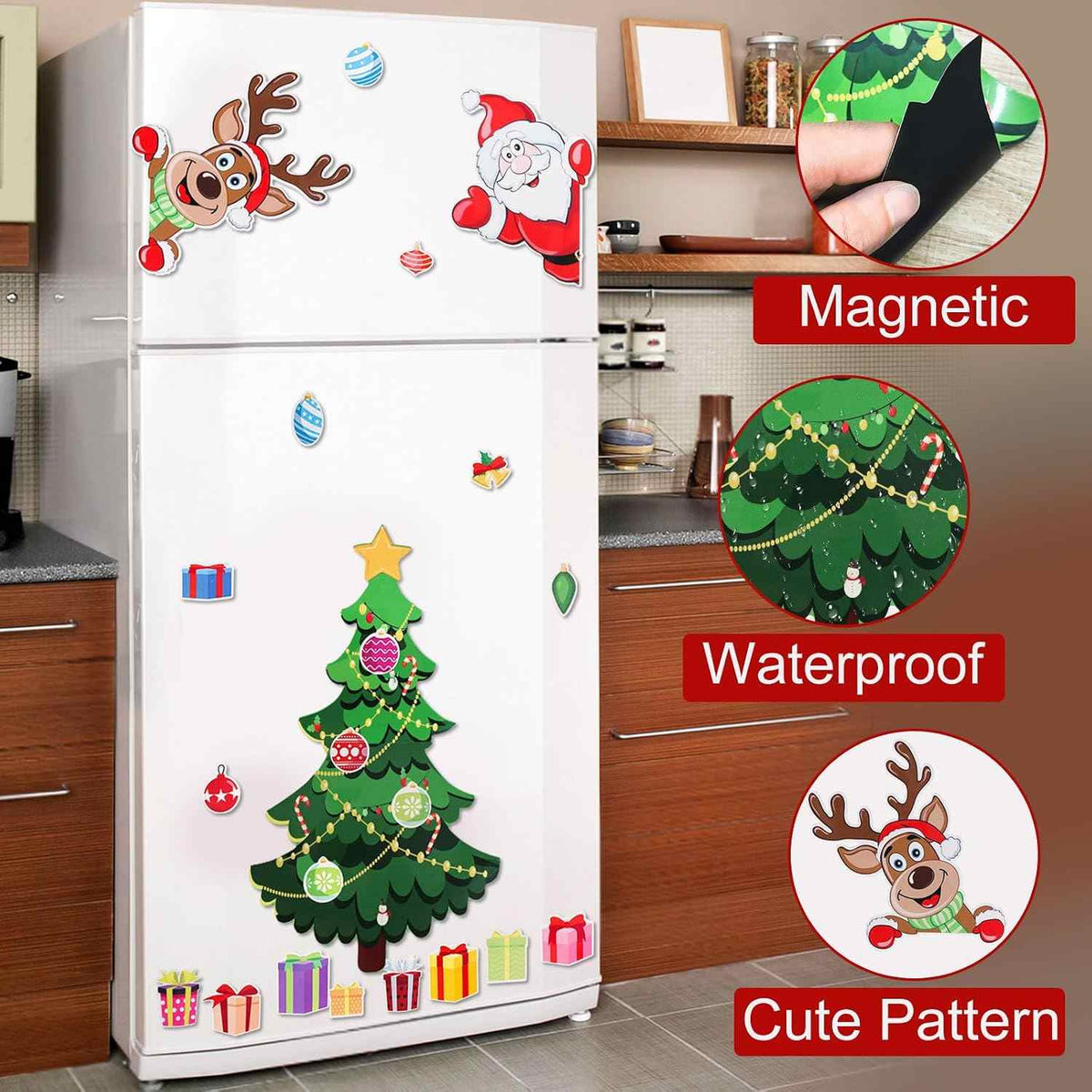 Christmas Refrigerator Magnets,Christmas Tree Magnets for Fridge Stickers Decoration