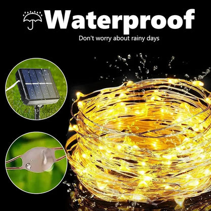 Flacchi 2-Pack Solar Outdoor String Lights, 80FT 240 LED Waterproof Fairy Lights