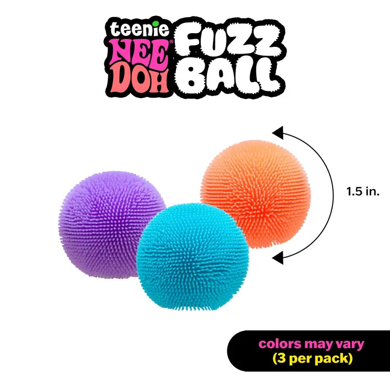 NeeDoh Teenie Fuzz Ball 3-Pack – Sensory Fidget Toy with Velvet Texture | Buy 1 Get 1 Free