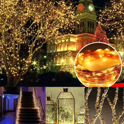 Flacchi 2-Pack Solar Outdoor String Lights, 80FT 240 LED Waterproof Fairy Lights