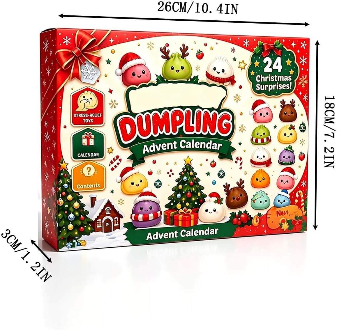 Christmas Mini Squishies Advent Calendar 2026, 24‑Day Dumpling‑Shaped Countdown Calendar