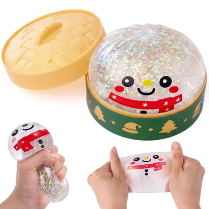 Christmas Glitter Dumpling Stress Relief Squishy Toys