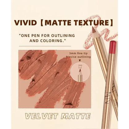 12 Pcs Waterproof Velvet Matte Lip Liner Pencil Set with Sharpener