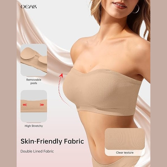 Seamless Strapless Bra - Invisible Support That Stays In Place
