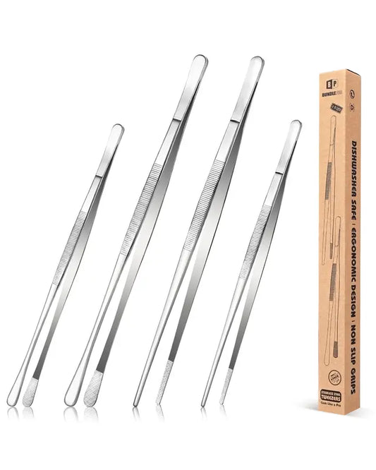 Precision Stainless Steel Culinary Tweezer Set For Chef-Grade Cooking & Plating