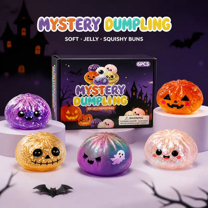 Halloween Mystery Jelly Dumpling Squishy Buns Set for Instant Stress Relief