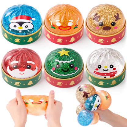 Christmas Glitter Dumpling Stress Relief Squishy Toys