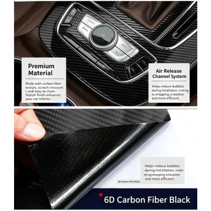 6D Ultra High-Gloss Carbon Fiber Vinyl Wrap Film