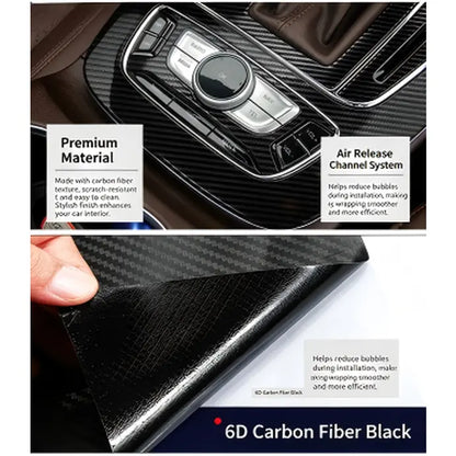 6D Ultra High-Gloss Carbon Fiber Vinyl Wrap Film